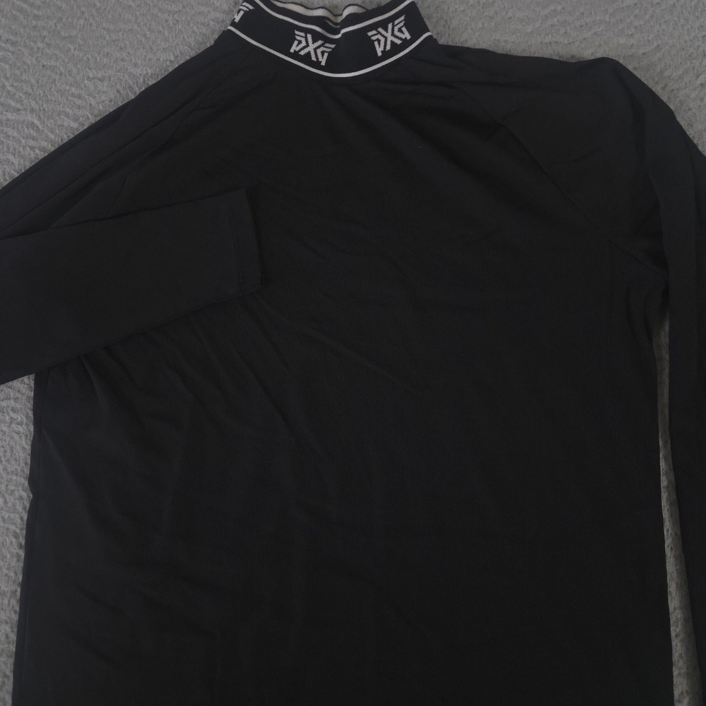 PXG Shirt Mens Medium Logo Mock Neck Polyamide Elastane Golf Top Long Sleeve